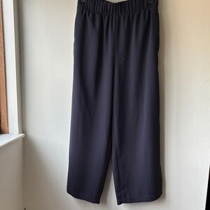 H&M Women’s Wide Leg Cropped Navy Pants Size 4